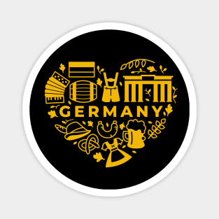 German Icons in a Heart Shape // Germany Pride Magnet